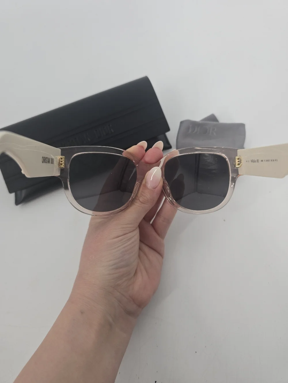 Dior Wildior BU Cat Eye Embossed Sunglasses in Pink with Case and Cloth